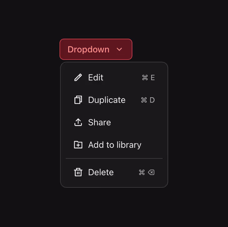 A secondary style dropdown menu for alternative actions.