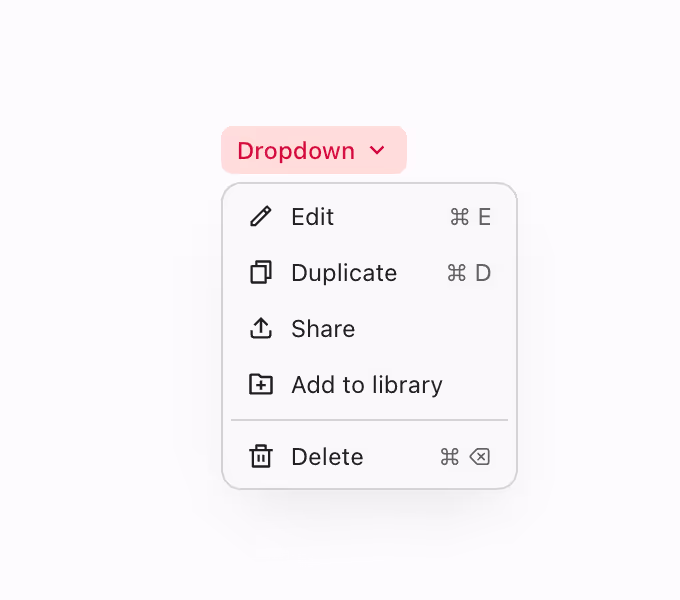A small tertiary dropdown for compact, less emphasized actions.