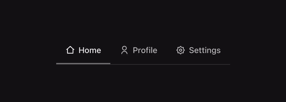 A neutral icon tab for minimal and subtle navigation.