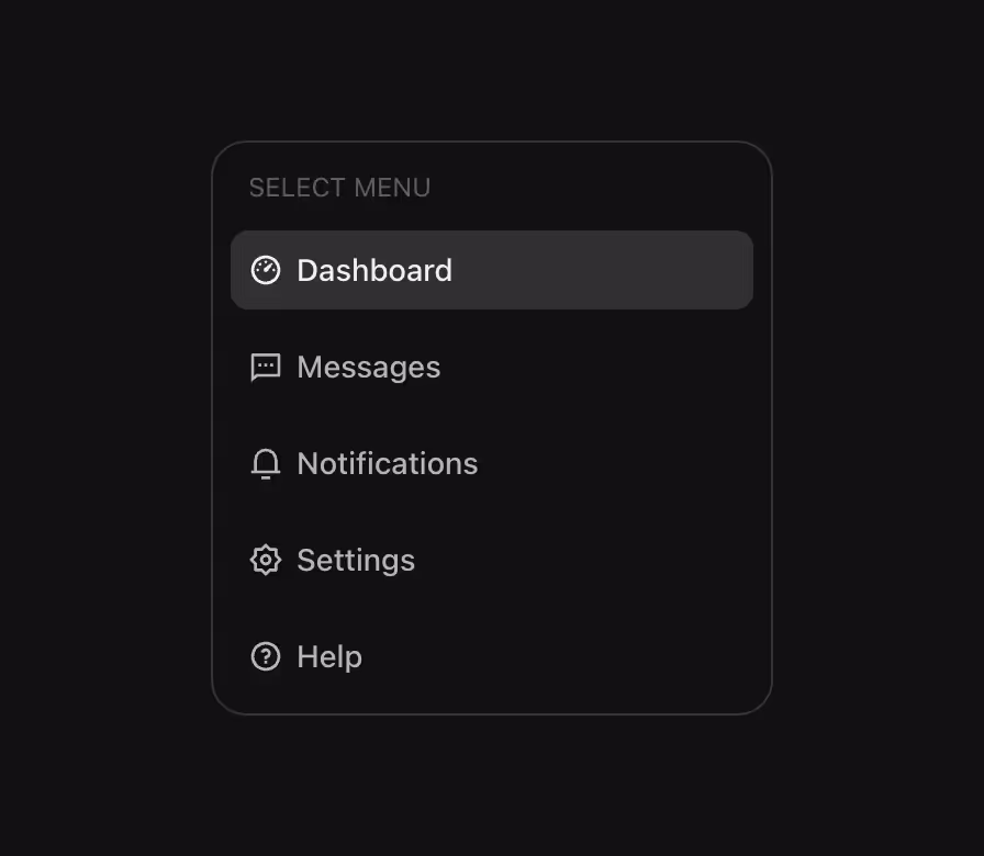 A vertical card tab navigation with a card-like appearance, ideal for sidebars.