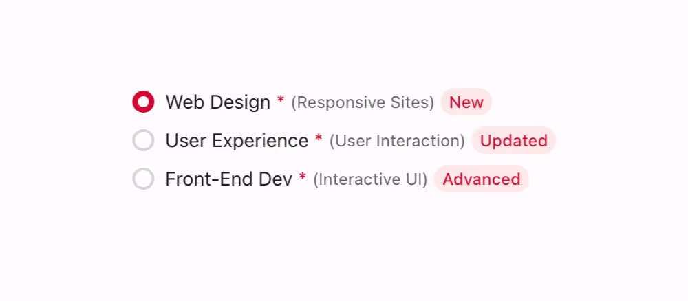 A standard radio button for selecting one option from a group.