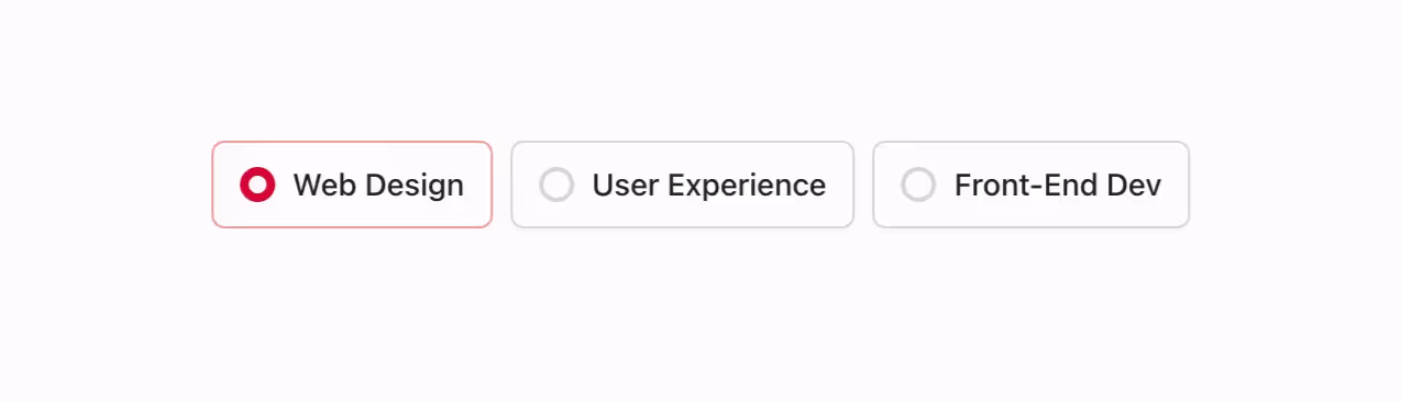 A radio button styled like an outline button for selection.
