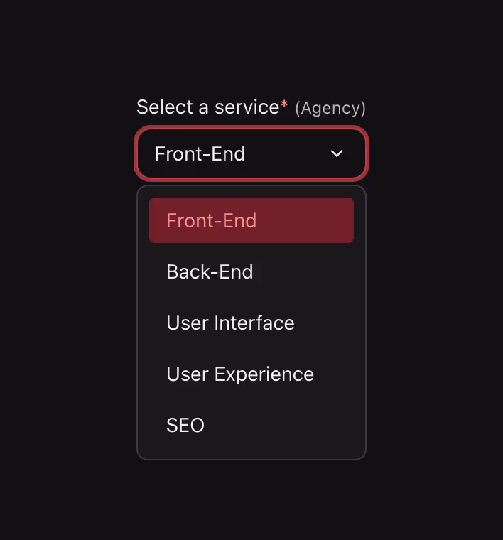 A soft select field with a subtle design for less emphasis.
