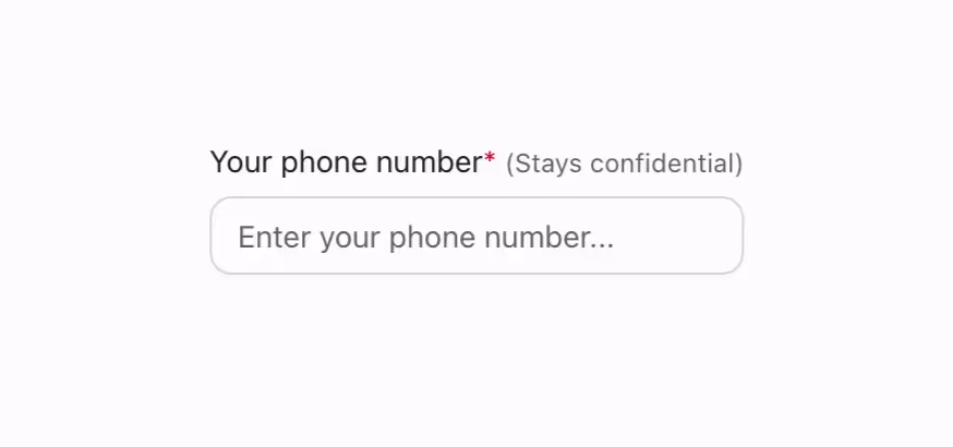 A dedicated field for entering phone numbers.