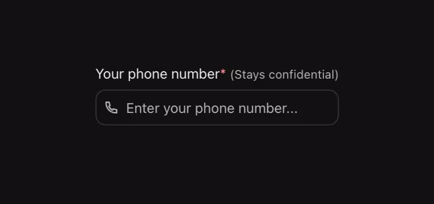A phone field with an icon for enhanced input experience.