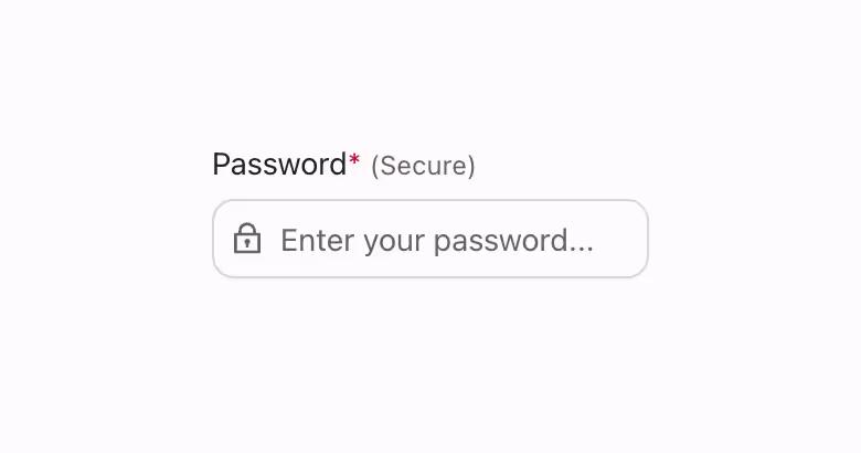 A password field with an icon for additional input clarity.