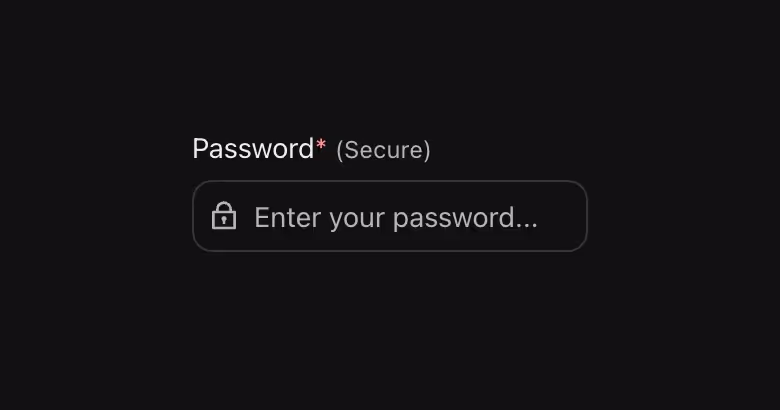A password field with an icon for additional input clarity.