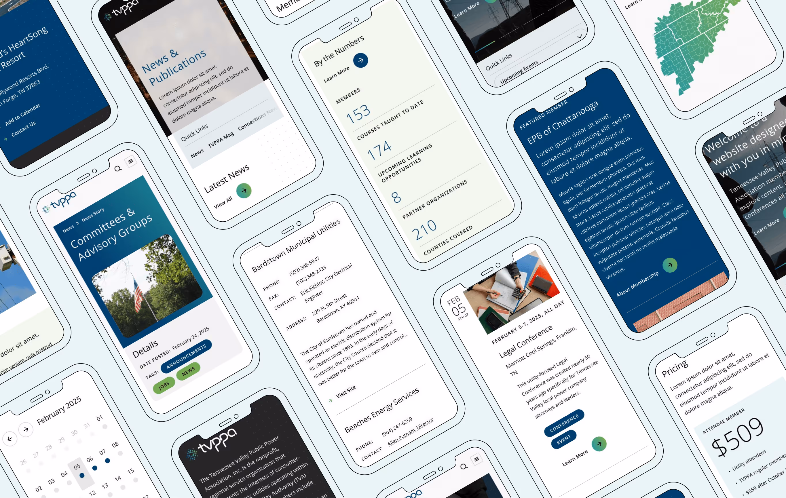 TVPPA mobile design array created and developed by Triptych Interactive