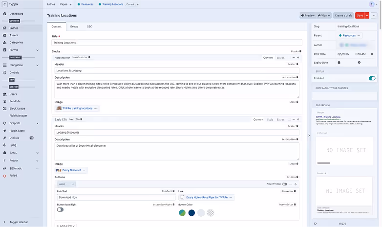TVPPA Administrative CMS portal developed by Triptych Interactive
