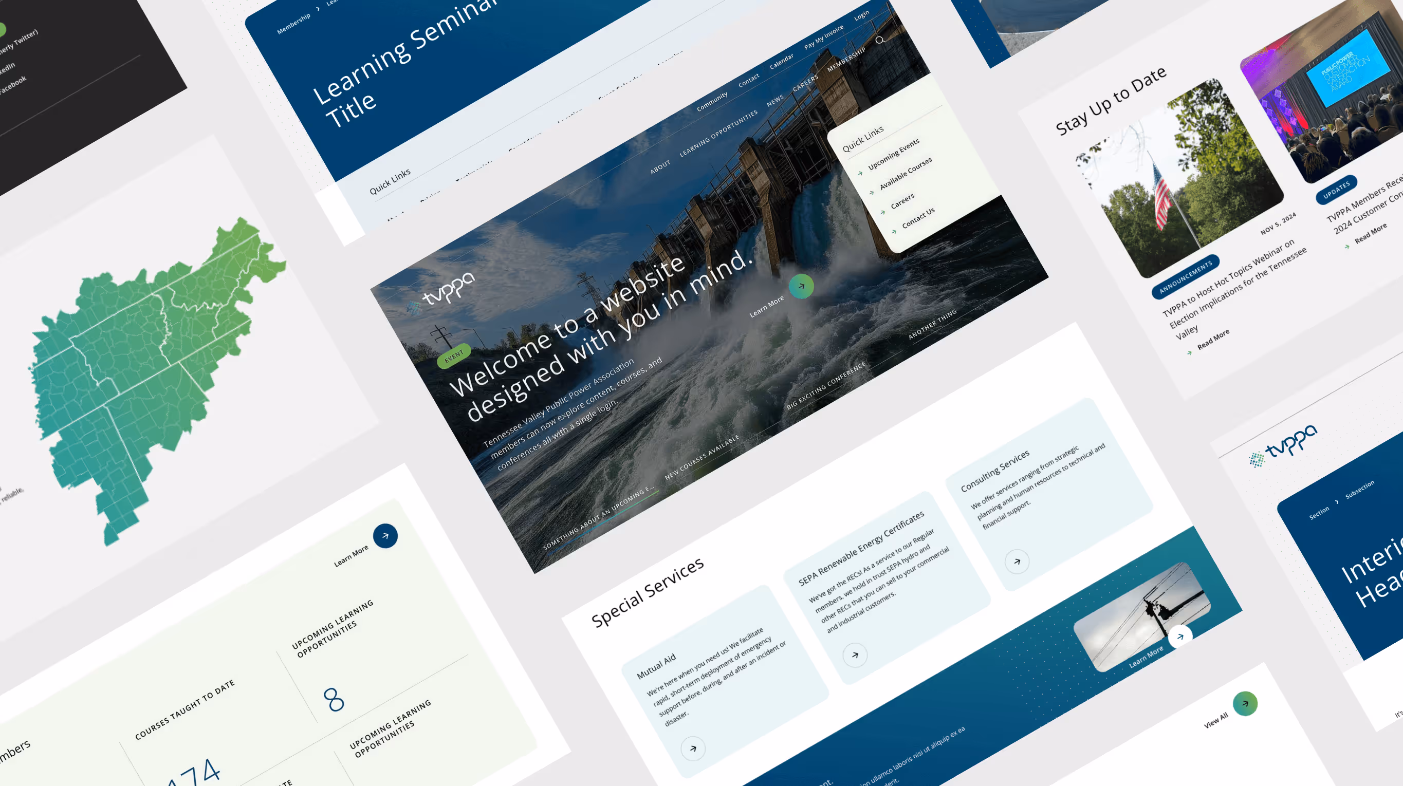 TVPPA desktop comps created by Triptych Interactive