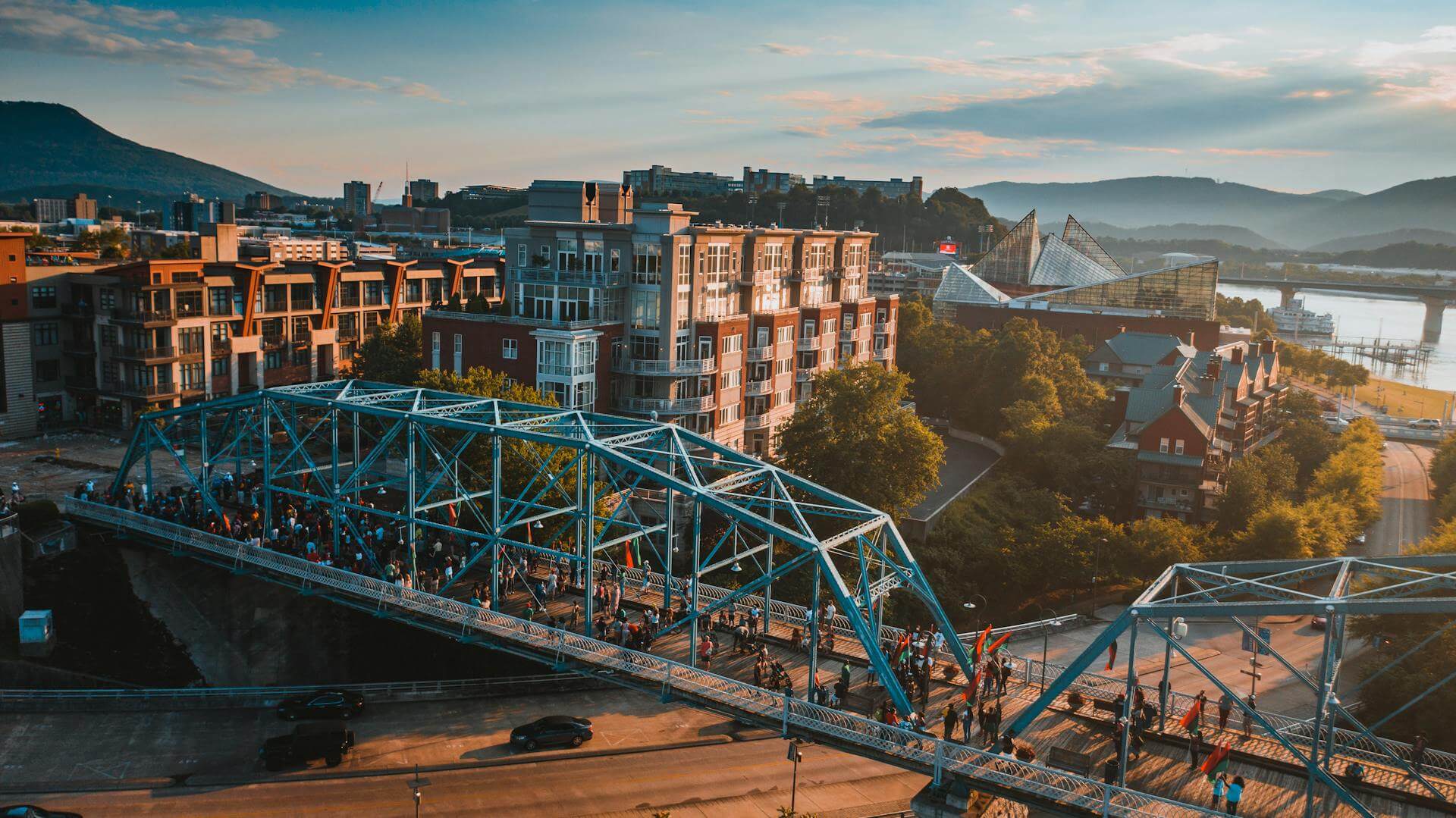 View over the Walnut Street Bridge
