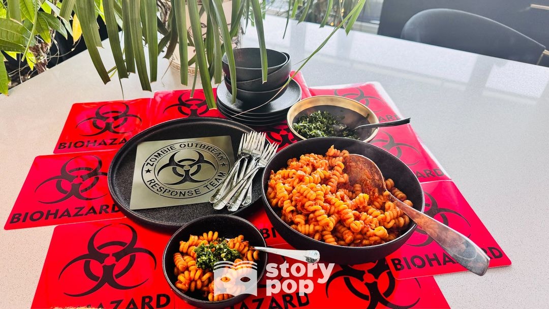 Zombie brains Halloween pasta