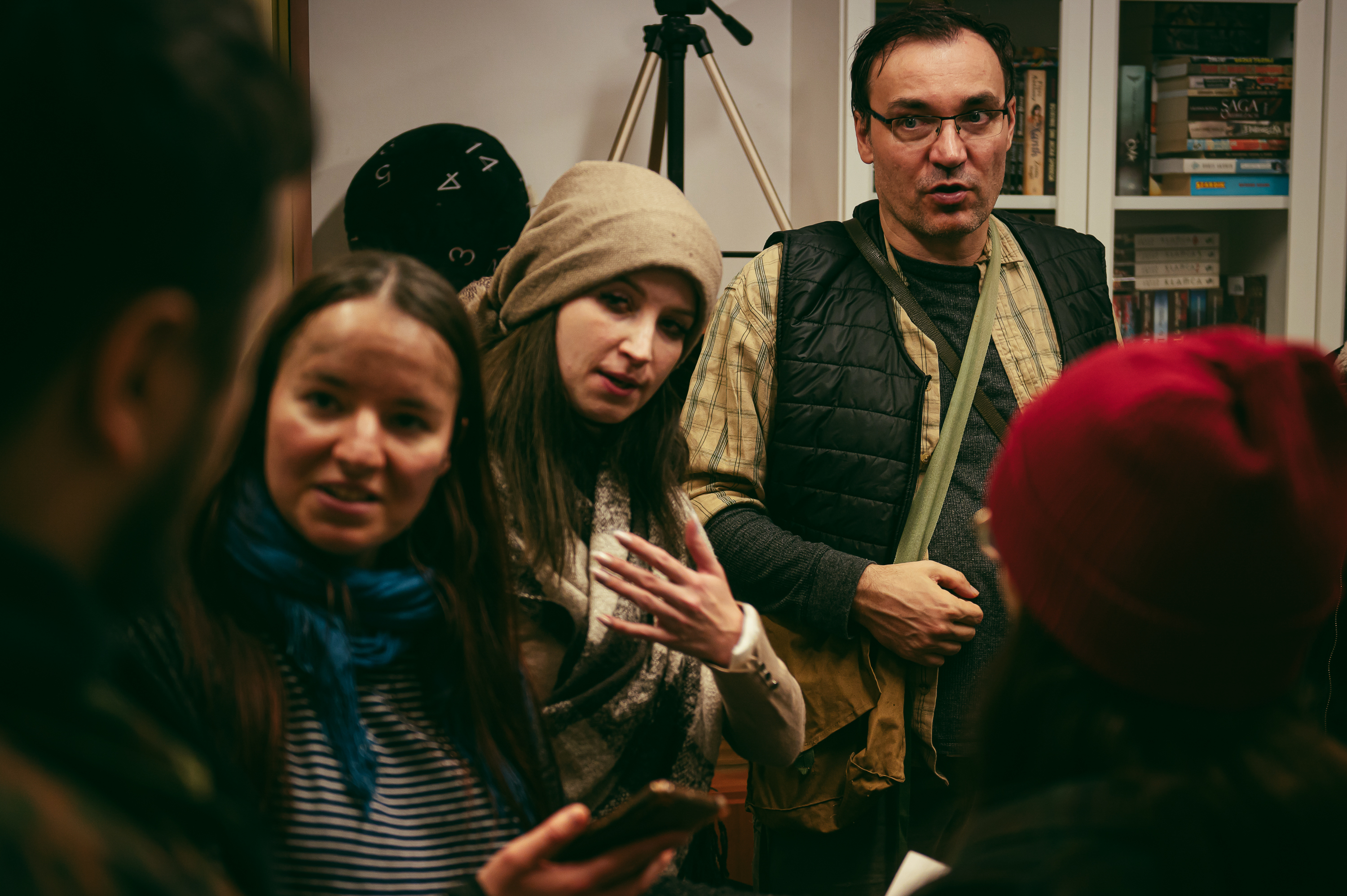 Zombie party guests in costume