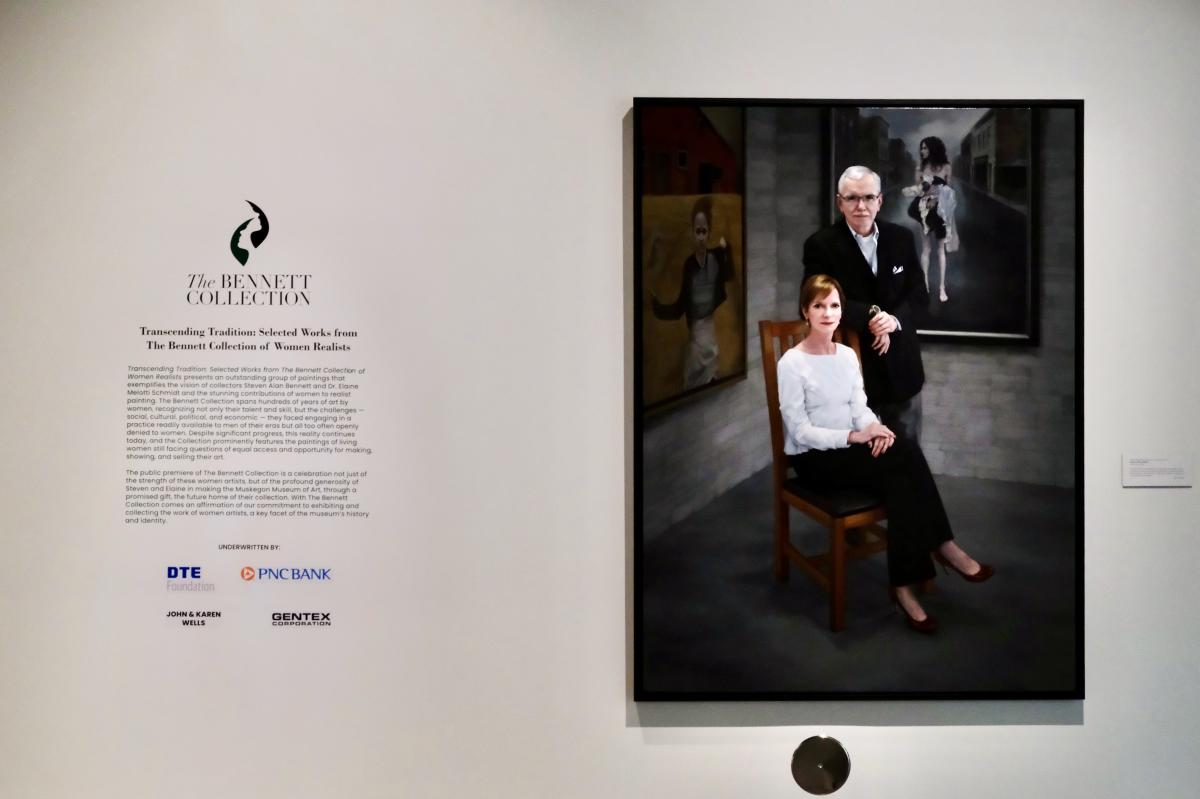 Painting displayed at Bennett Schmidt Pavilion at Muskegon Museum of Art, showing Steven Alan Bennet…