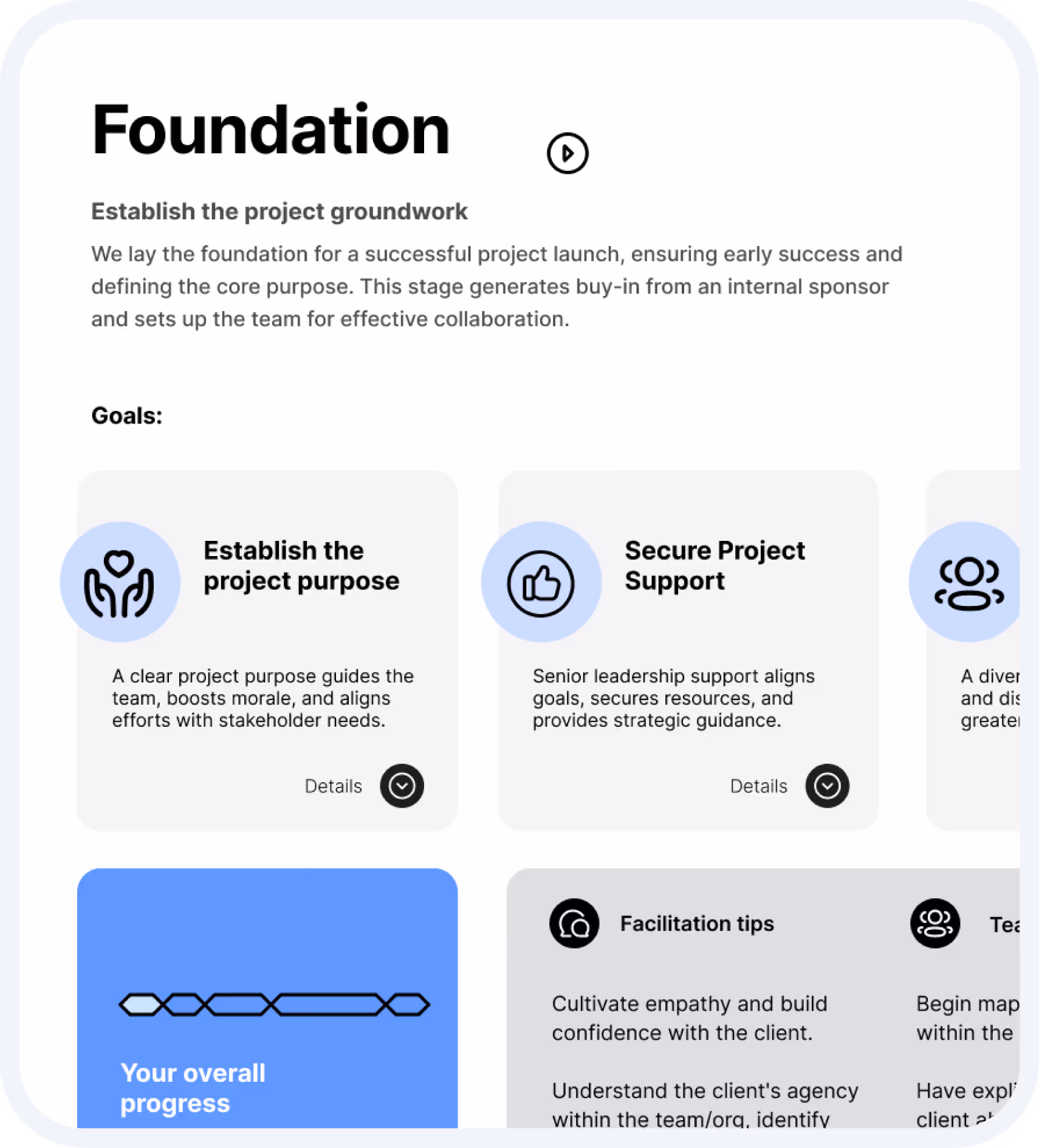 A small corner cutoff image of one of the Wayfinder pages called Foundation
