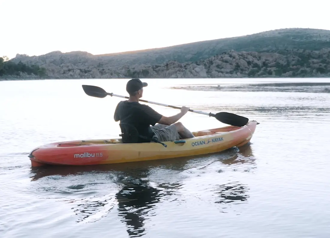 Steve D Finding Recovery Kayak on Willow Lake