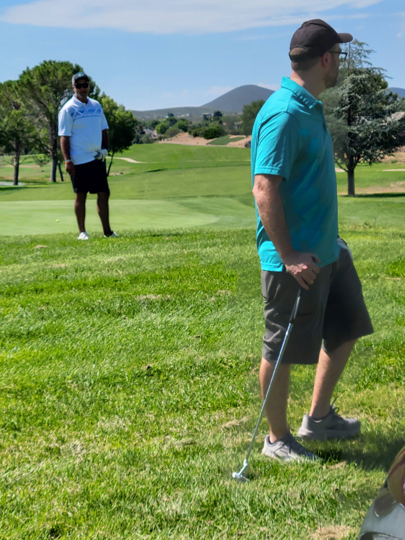 Coby and Mike on the course