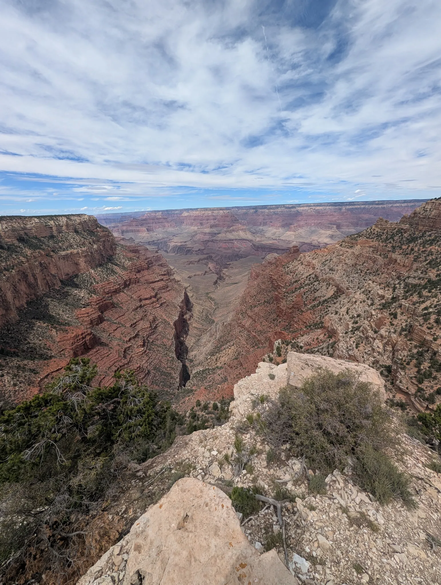 View down a side canyon from the Grand Canyon South Rim on the Prescott House Labor Day hike