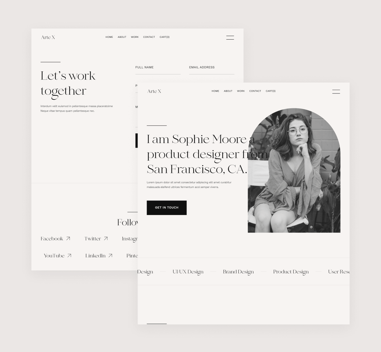 Pages Included - Arte X Webflow Template