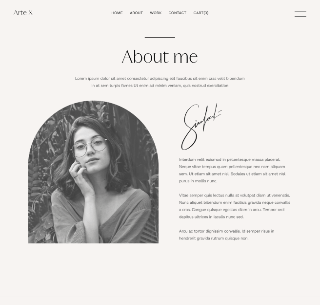 About - Arte X Webflow Template