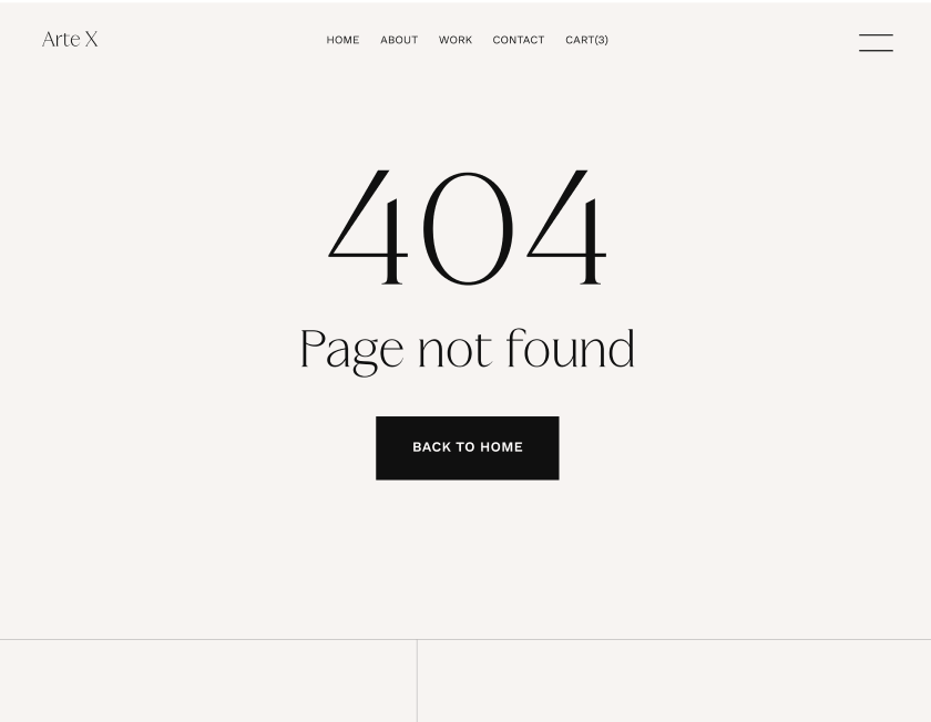404 Not Found - Arte X Webflow Template