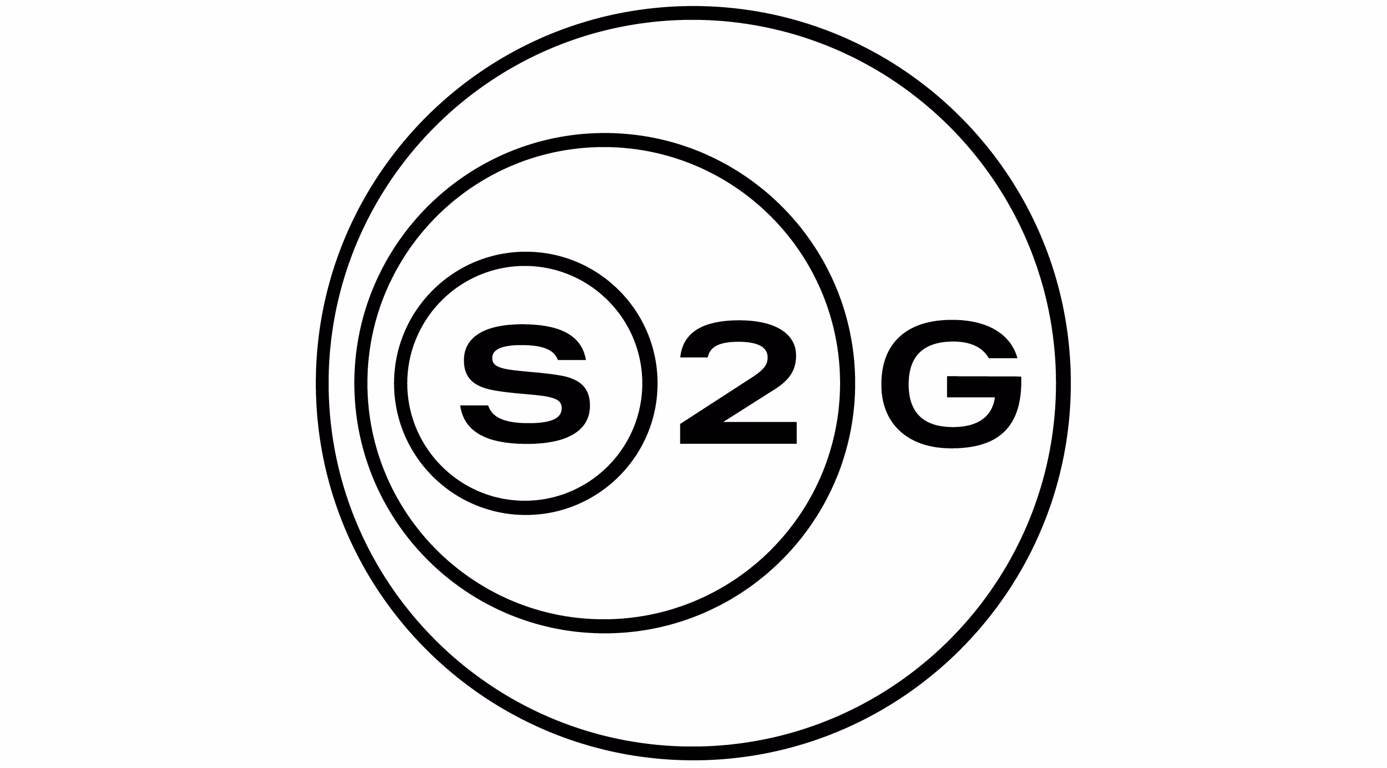 Three concentric circles with 'S' in the smallest, '2' in the middle, and 'G' outside, all in black on white background.