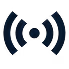 Wi-Fi signal icon with three curved bars on each side of a central dot.