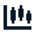 Icon of a bar chart with three vertical bars of varying heights.