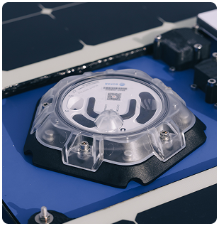 Close-up of an electronic component mounted on a circuit board.