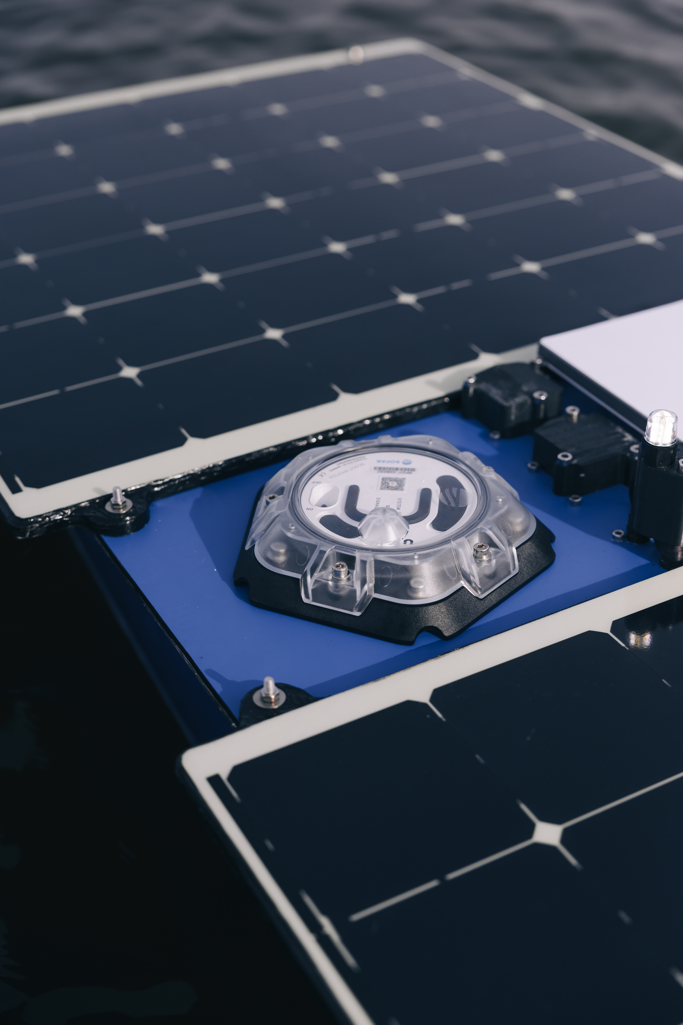 A close-up view of the Spotter Scout in the ocean.