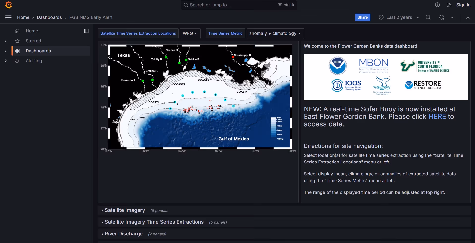 A custom partner dashboard developed by Florida State University ingests Spotter data via the Sofar API