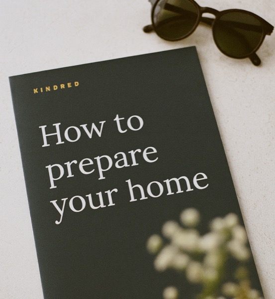 A printed Kindred home guide booklet