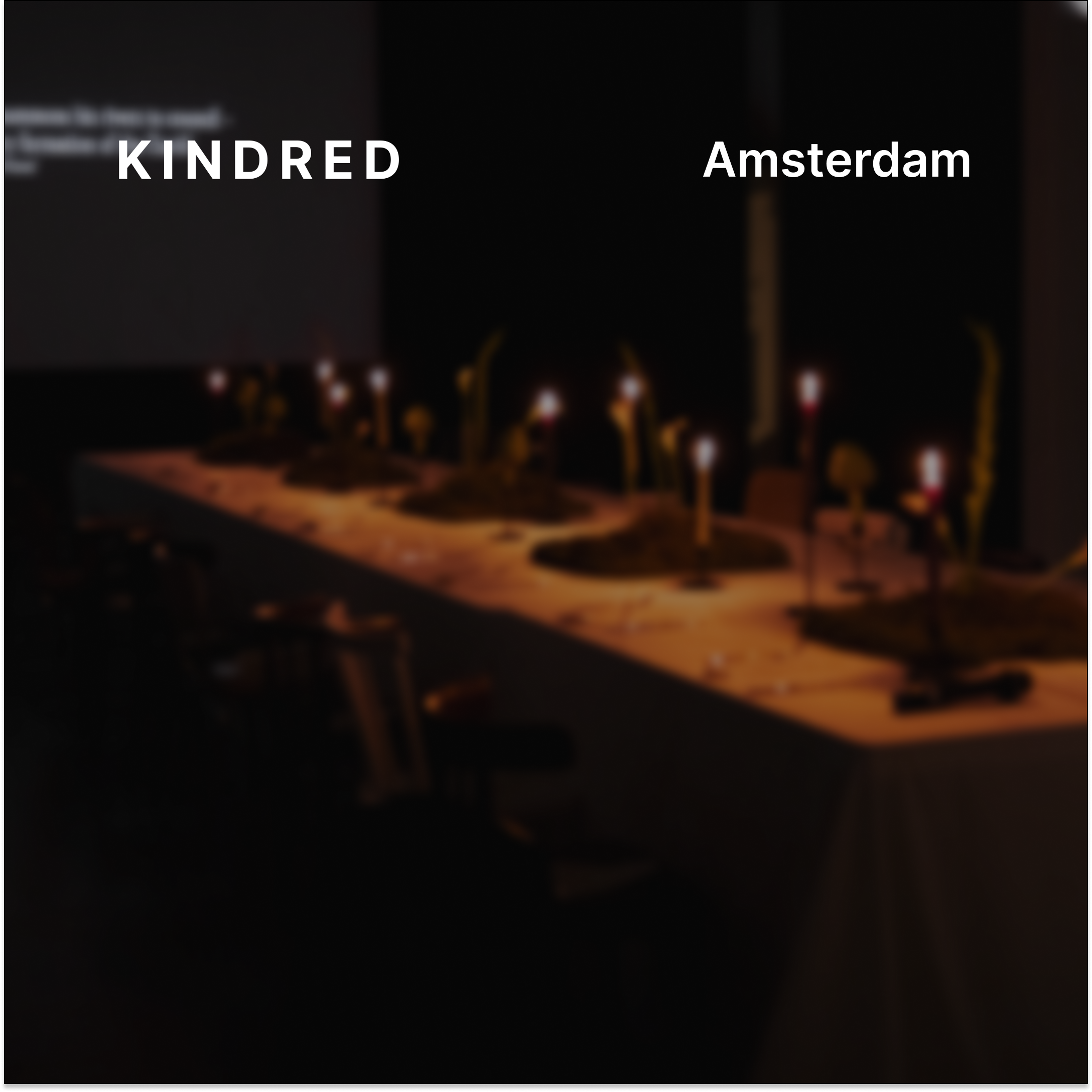 Kindred Amsterdam: Dinner Performance