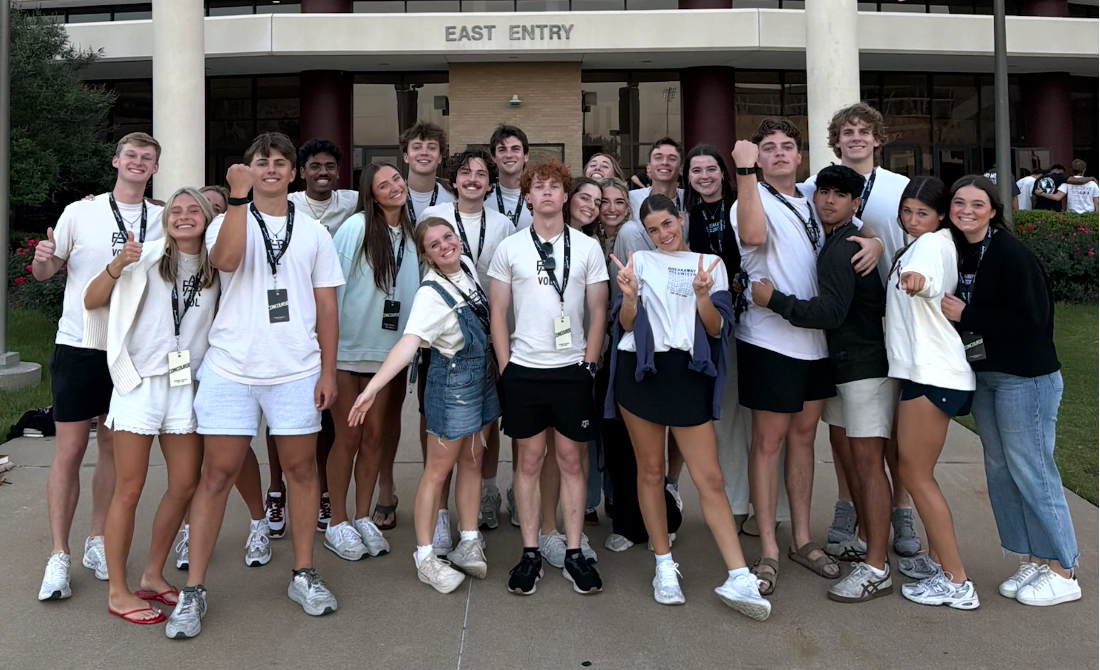 Fish Team in front of Reed Arena