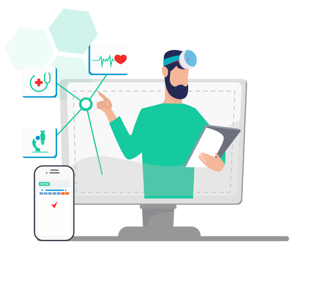Simpl Illustration of doctor suggesting medicines and remedy
