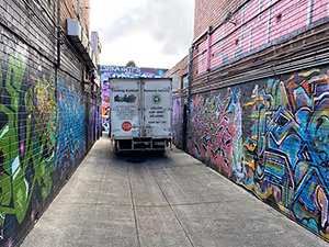 Rubbish Removal Truck with Graffity Street Art