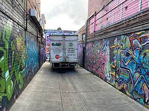 Rubbish Removal Truck with Graffity Street Art