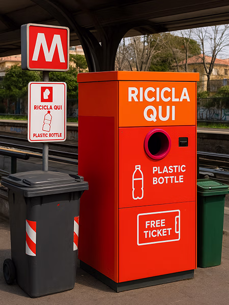 Italy plastic bottle ticket machine