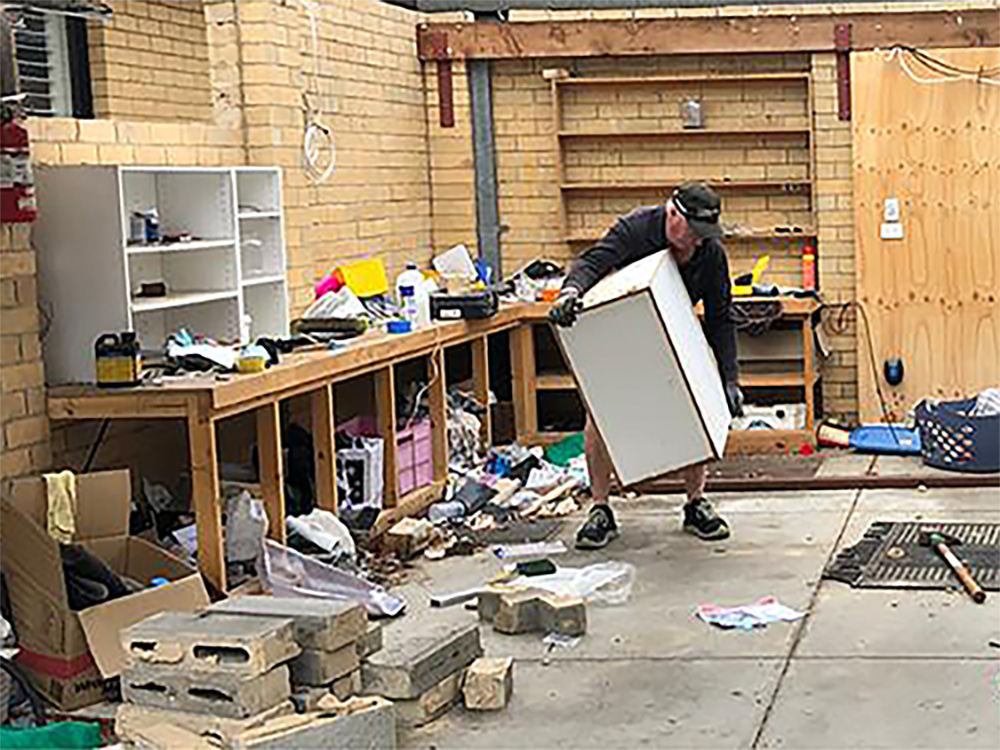 Removing old furniture