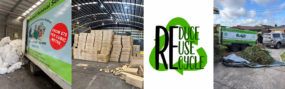 Icons for eco-friendly, timely and professional rubbish removal 