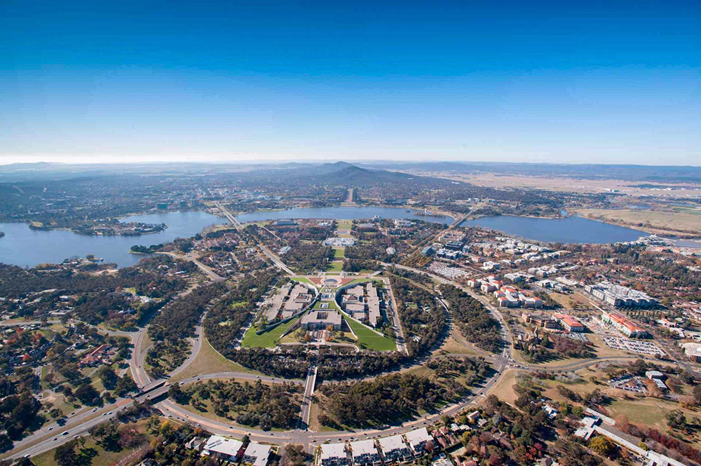 Canberra City aireal view