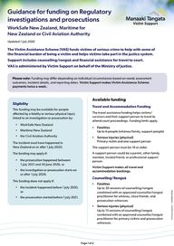 Victim Assistance Scheme - Guidance for grants for investigations and prosecutions under regulatory agencies thumbnail