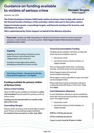 Victim Assistance Scheme - Victims of serious crime guidance thumbnail of PDF