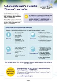 First page of the coping with grief resource translated into Tongan