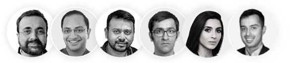 6 side-by-side team member profile photos