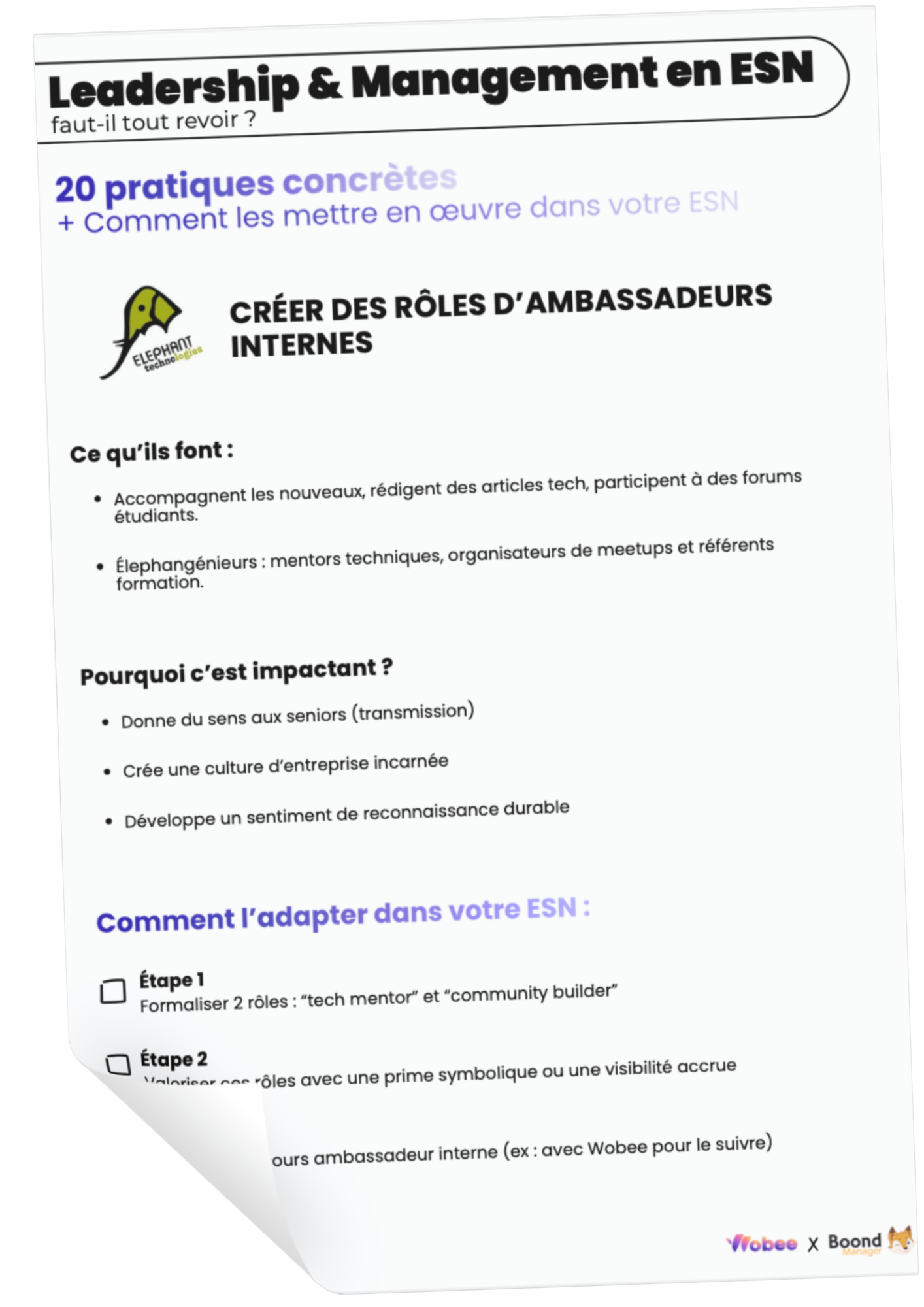 Fiche pratique du Leadership & Management en ESN : faut-il tout revoir ?