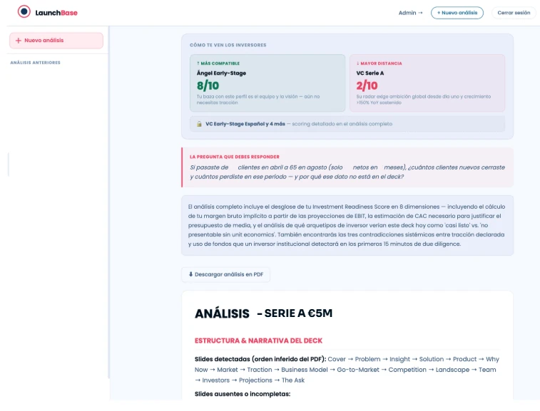 Ejemplo de diagn&oacute;stico LaunchBase