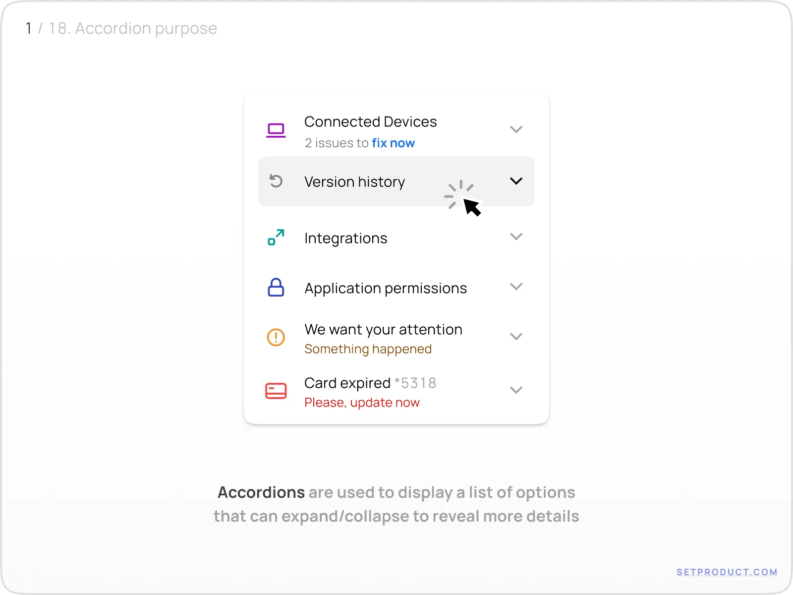 Accordion UI design tips