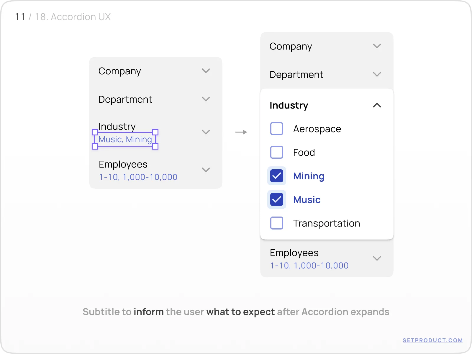 Accordion UI design tips