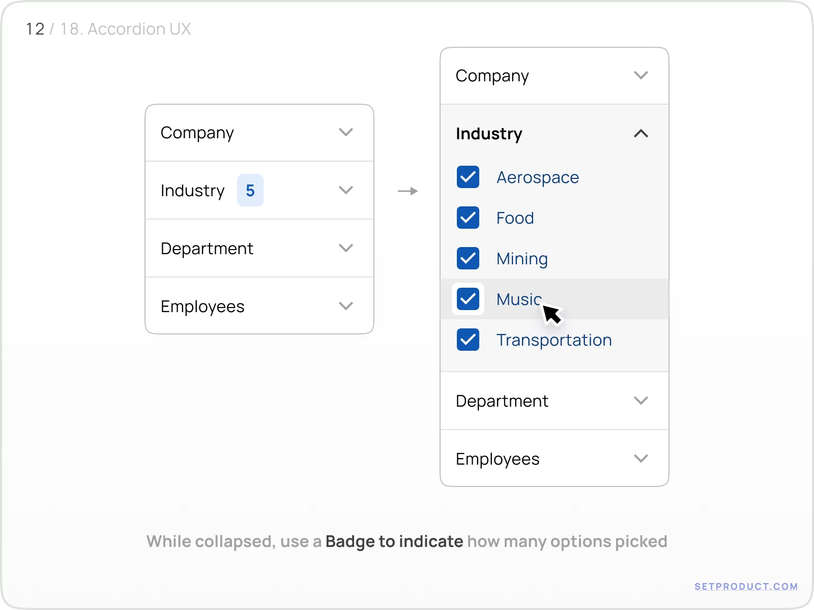 Accordion UI design tips